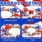 4 Pcs 4th of July Patriotic Candle Rings, Red White Blue Star Berry Mini Wreaths for Pillar Candles, Table Centerpieces & Home Decor